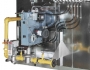 Unit is shown with optional epoxy paint on gas piping, seal tight wiring and flanged inlet gas connection and a cabinet heater
