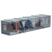 The air-handler is built with the doors upstream of the fan opening toward the outside and the doors downstream of the fan opening towards the inside to maximize door-gasket efficiency